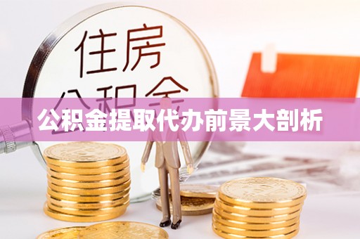 恩施公积金提取代办前景大剖析